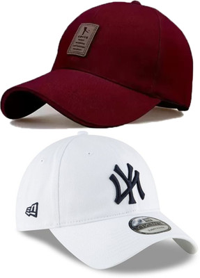 CLASSYMESSI Solid, Self Design, Embroidered Sports/Regular Cap Cap(Pack of 2)
