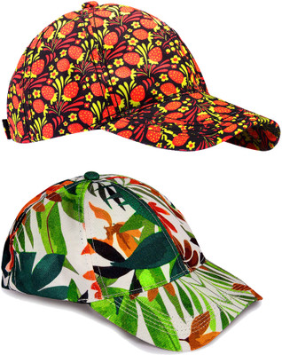 Knotyy Printed, Self Design, Solid Sports/Regular Cap Cap(Pack of 2)