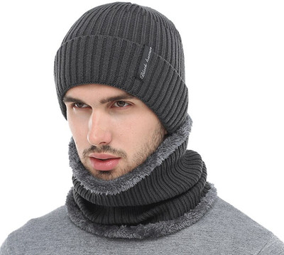iSweven Woven Beanie Cap(Pack of 2)