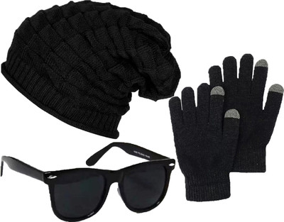 FLEXCYCAP Solid, Self Design Beanie Cap(Pack of 3)