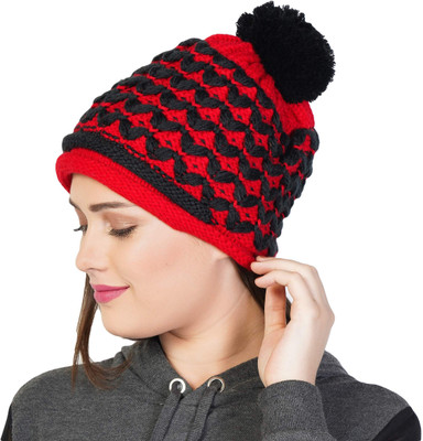 ZACHARIAS Self Design, Woven, Solid Beanie Cap