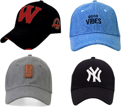 CLASSYMAESSI Self Design Sports/Regular Cap Cap(Pack of 4)