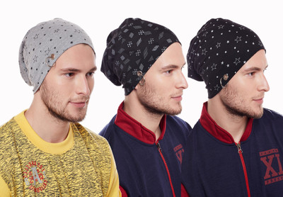 MACK JONNEY Solid Beanie Cap(Pack of 3)