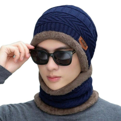 TECHSCOPE Woven Beanie Cap(Pack of 2)