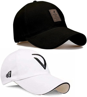 CLASSYMESSI Solid, Self Design, Embroidered Sports/Regular Cap Cap(Pack of 2)