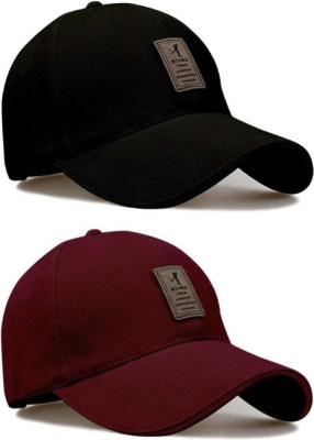 ZEONIC Solid Sports/Regular Cap Cap(Pack of 2)