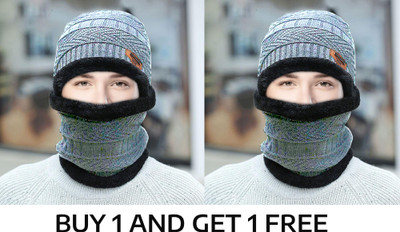 FASHLOOK Beanie Cap(Pack of 2)