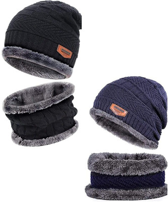 Chitransh Solid Beanie Cap(Pack of 3)