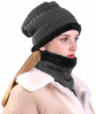 SSoShHub Self Design Beanie Cap(Pack of 2)