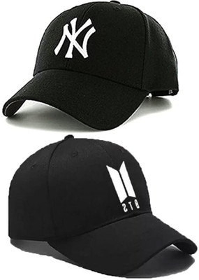 cap world Solid, Self Design, Embroidered Sports/Regular Cap Cap(Pack of 2)