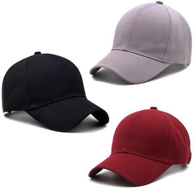 CLASSYMESSI Self Design Sports/Regular Cap Cap(Pack of 3)