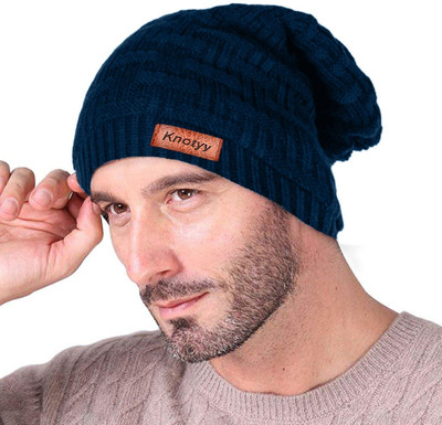 Knotyy Self Design Beanie Cap