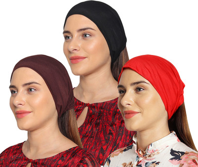 MONATI Solid Skull Cap Cap(Pack of 3)