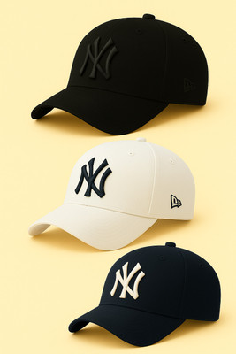 CLASSYMESSI Solid, Self Design, Embroidered Sports/Regular Cap Cap(Pack of 3)