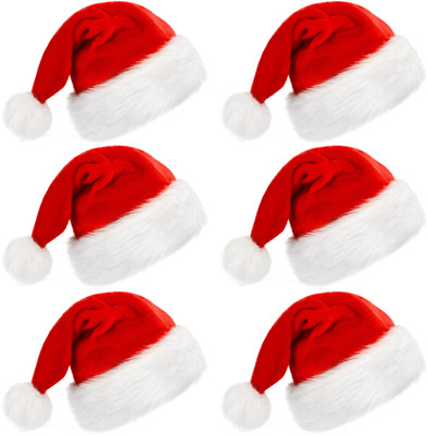 PaMeG Solid Santa Cap Cap(Pack of 6)