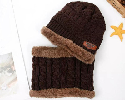 THESHIVAN Self Design Beanie Cap