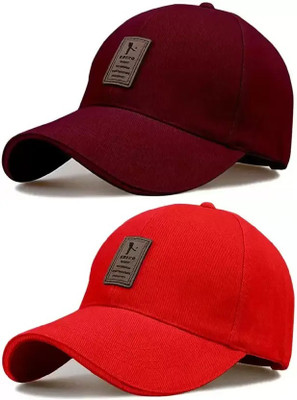 cap world Striped, Self Design, Solid Sports/Regular Cap Cap(Pack of 2)