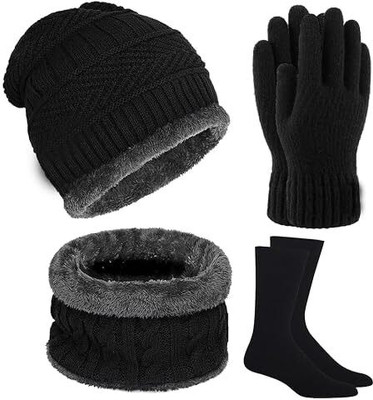 Brightwave Solid Skull Cap Cap(Pack of 3)