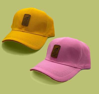 ALAMOS Printed, Self Design, Solid Sports/Regular Cap Cap(Pack of 2)