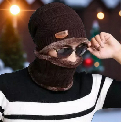 INFISPACE Self Design Beanie Cap(Pack of 2)
