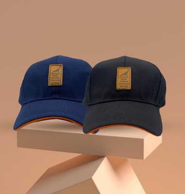 ALAMOS Printed, Self Design, Solid Sports/Regular Cap Cap(Pack of 2)