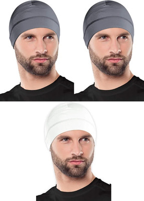 Alipzone Solid Skull Cap Cap(Pack of 3)