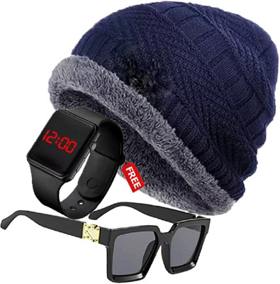 FLEXCY Beanie Cap(Pack of 3)