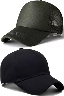 BLUCAPS Solid, Self Design Sports/Regular Cap Cap(Pack of 2)
