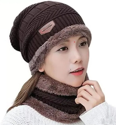 FQZILON Embellished Beanie Cap(Pack of 2)