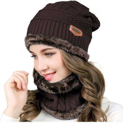 Zadinga Solid, Self Design Beanie Cap
