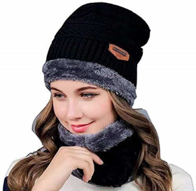 KRISHNA Self Design Beanie Cap(Pack of 2)