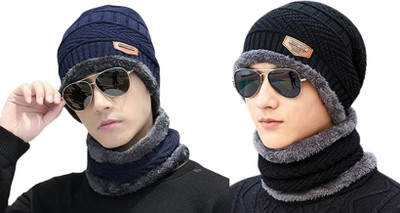 vactly Self Design Monkey Cap Cap(Pack of 4)