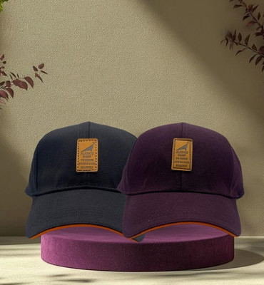 ALAMOS Printed, Self Design, Solid Sports/Regular Cap Cap(Pack of 2)