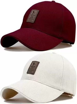 CLASSYMESSI Solid, Self Design Sports/Regular Cap Cap(Pack of 2)