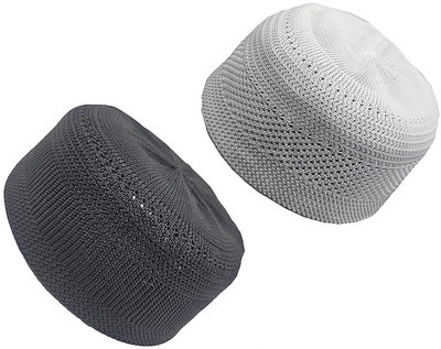 Day Night Deal Self Design, Solid, Printed Prayer Cap Cap(Pack of 2)