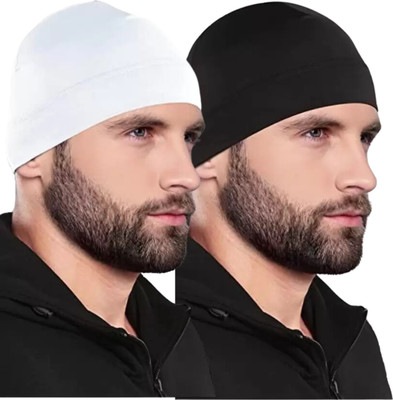 plutoprom Solid Skull Cap Cap(Pack of 2)
