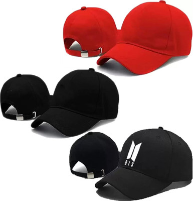 ILLEARION Solid, Self Design, Embroidered Sports/Regular Cap Cap(Pack of 3)
