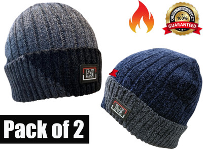 Moda Bay Striped Beanie Cap(Pack of 2)