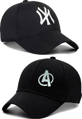 CLASSYMESSI Solid, Self Design, Embroidered Sports/Regular Cap Cap(Pack of 2)