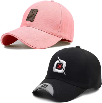 cap world Solid, Self Design, Embroidered Sports/Regular Cap Cap(Pack of 2)