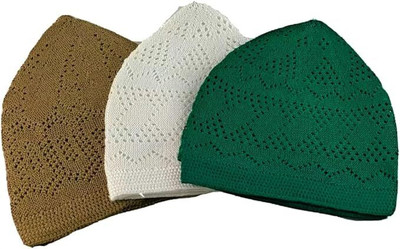 ONE RELIGIOUS ST Solid Prayer Cap Cap(Pack of 3)