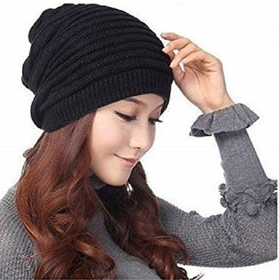 TQLOQZ Solid Beanie Cap