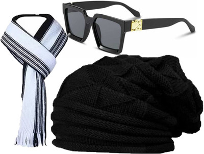 FLEXCY Beanie Cap(Pack of 3)