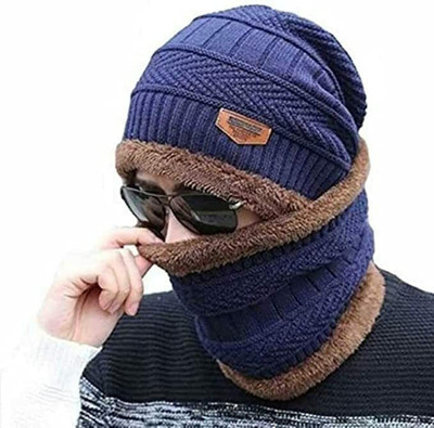 SSoShHub Self Design Beanie Cap(Pack of 2)