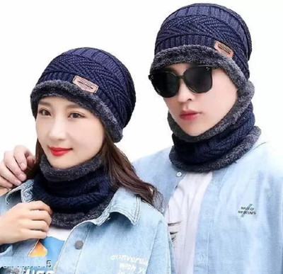 vactly Checkered, Solid, Striped, Woven Monkey Cap Cap(Pack of 4)