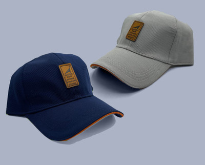 ALAMOS Printed, Self Design, Solid Sports/Regular Cap Cap(Pack of 2)