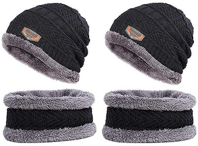 Adorazone Solid Beanie Cap(Pack of 4)