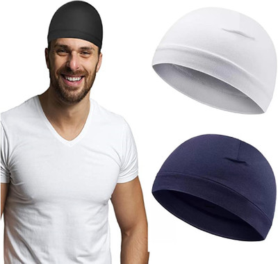 Caiuse Self Design Skull Cap Cap(Pack of 3)