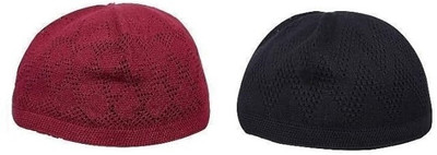 ONE RELIGIOUS ST Solid Prayer Cap Cap(Pack of 2)