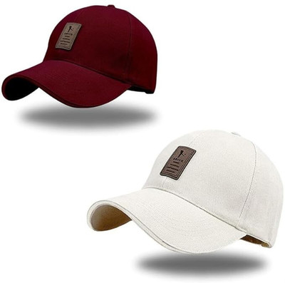 CLASSYMESSI Solid, Self Design Sports/Regular Cap Cap(Pack of 2)